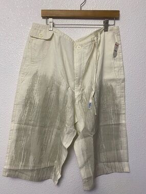 Mecca Premium 100% Linen Embellished Shorts Sz 36